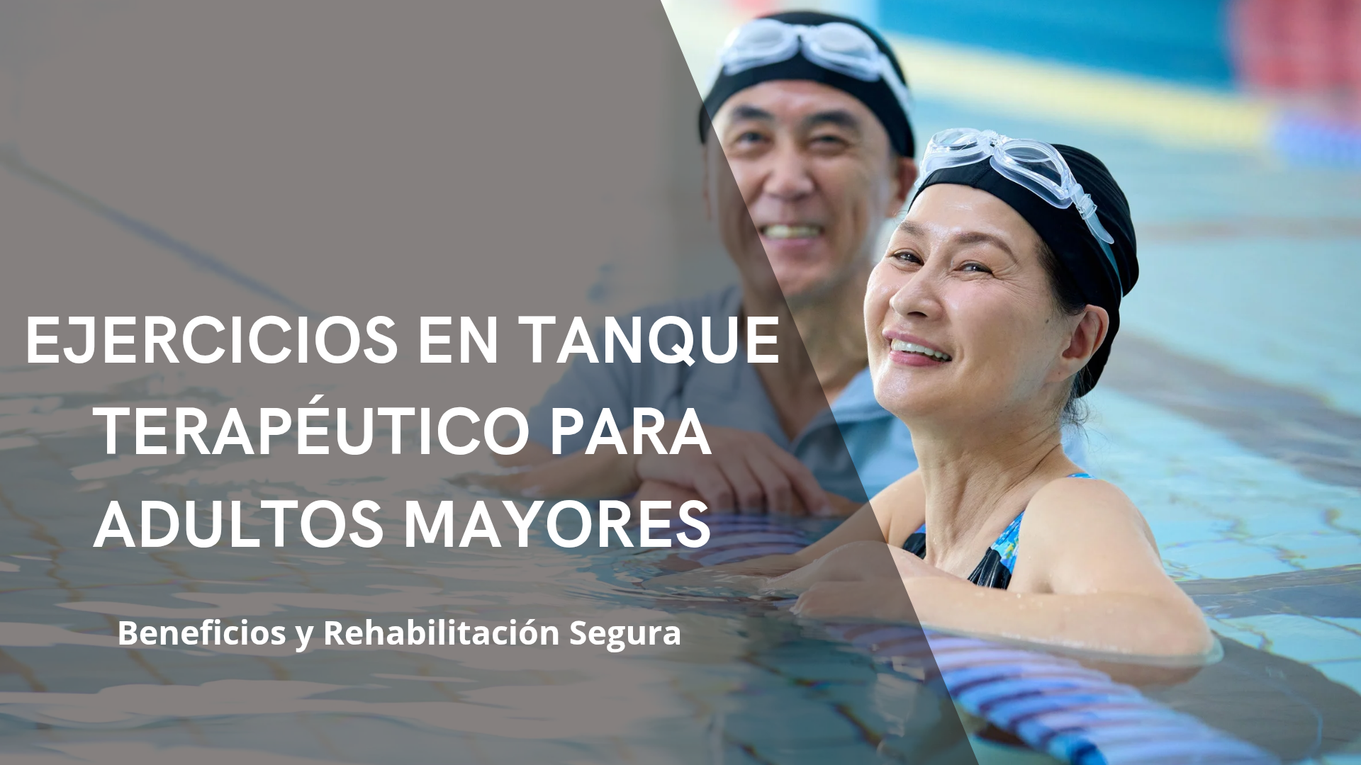 Ejercicios en tanque terapéutico para adultos mayores en clínica de fisioterapia en Guadalajara, enfocados en movilidad y prevención de caídas.