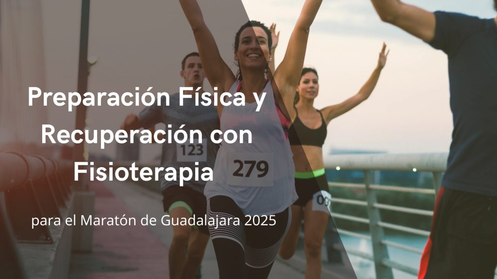 Corredores del Maratón de Guadalajara 2025 recuperándose con fisioterapia deportiva y tanque terapéutico para prevenir lesiones.